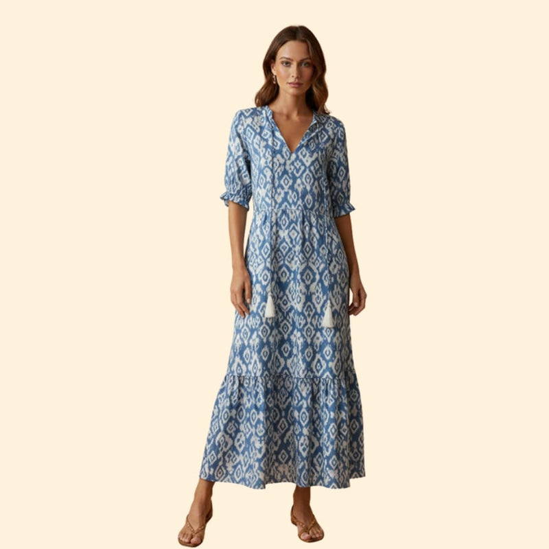 Women’s Floral Dress with V-Neckline