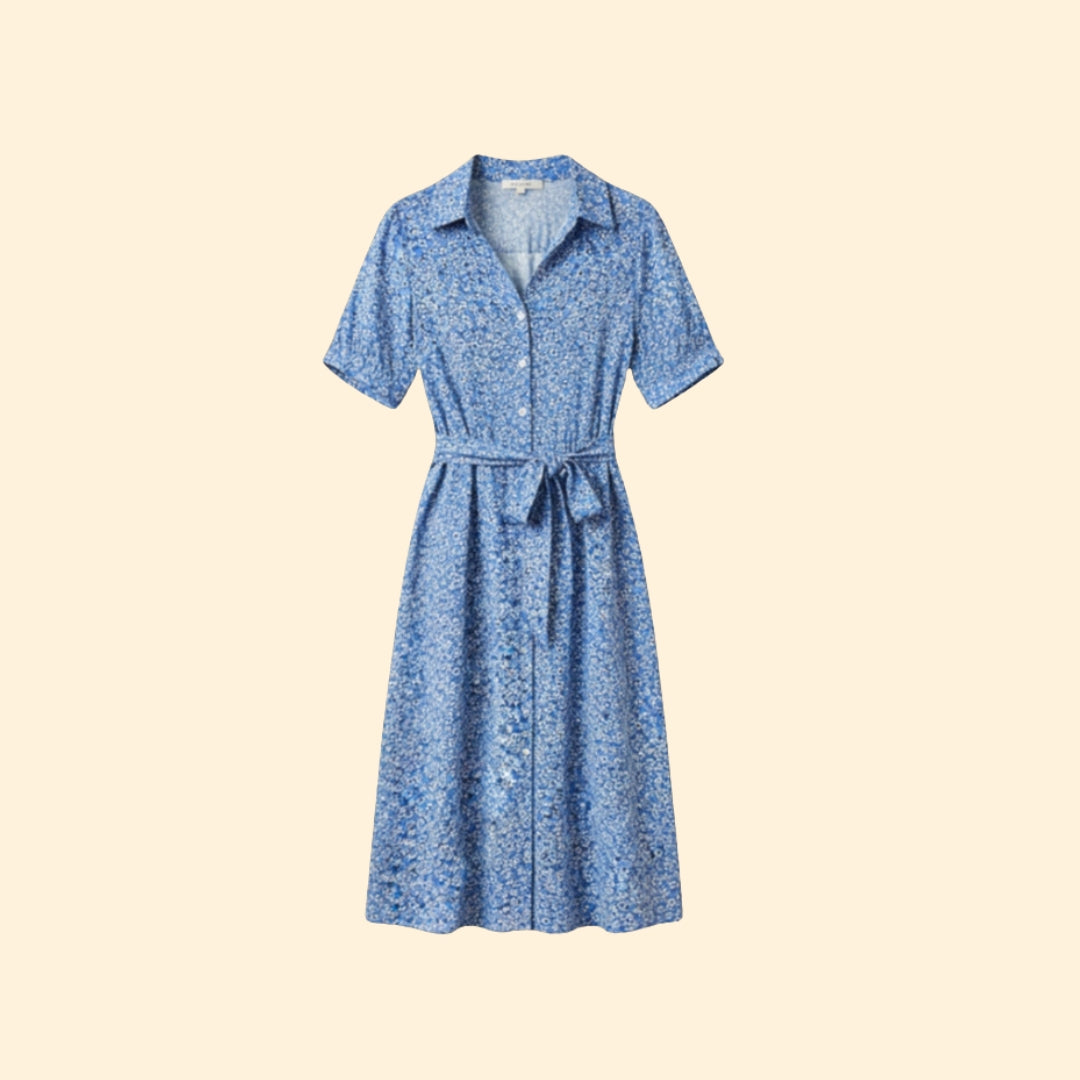 Women’s Floral Shirt Dress Tie Waist