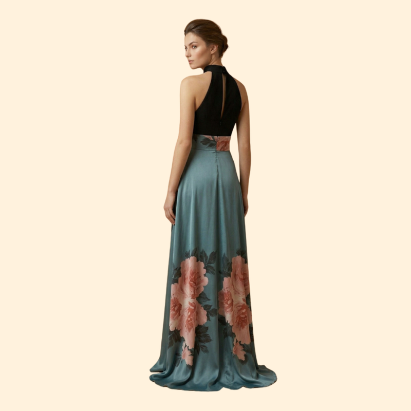 Women’s Floral Skirt with High Waistband