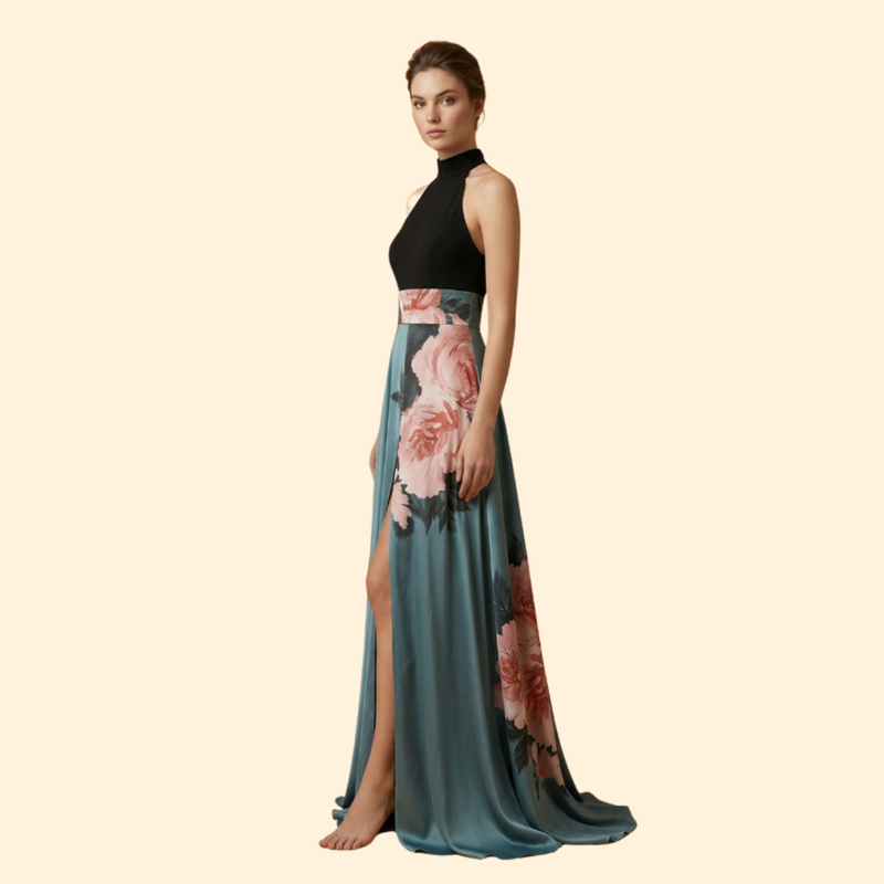 Women’s Floral Skirt with High Waistband