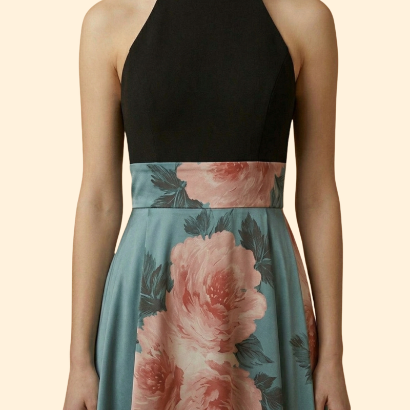 Women’s Floral Skirt with High Waistband