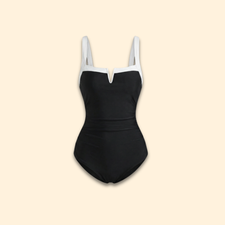 Women’s High-Waisted Swimsuit with Ruched Design