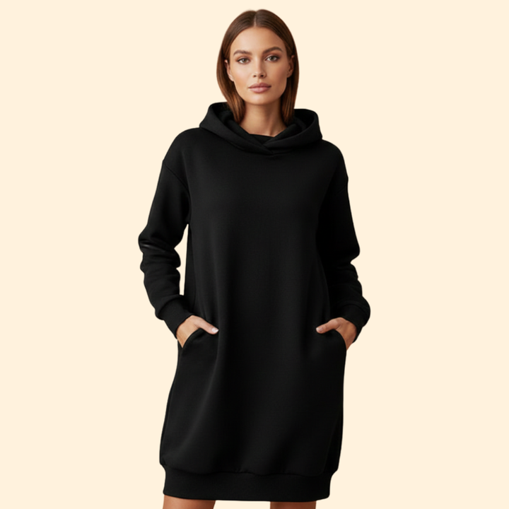 Women's Hoodie Dress with Long Sleeves