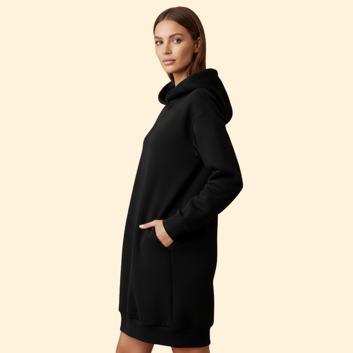 Women's Hoodie Dress with Long Sleeves