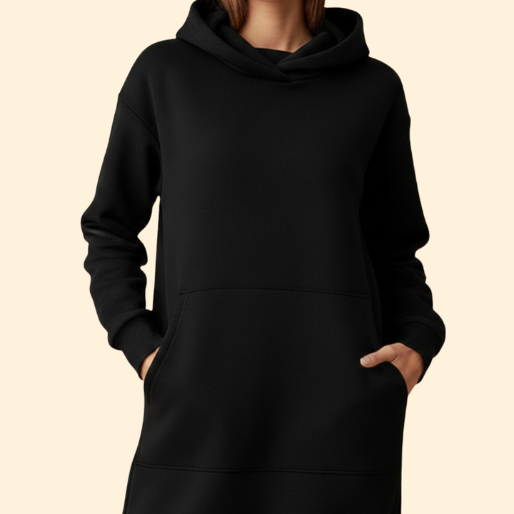 Women's Hoodie Dress with Long Sleeves