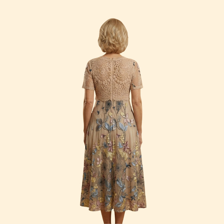 Women's Lace Midi Dress V-Neck
