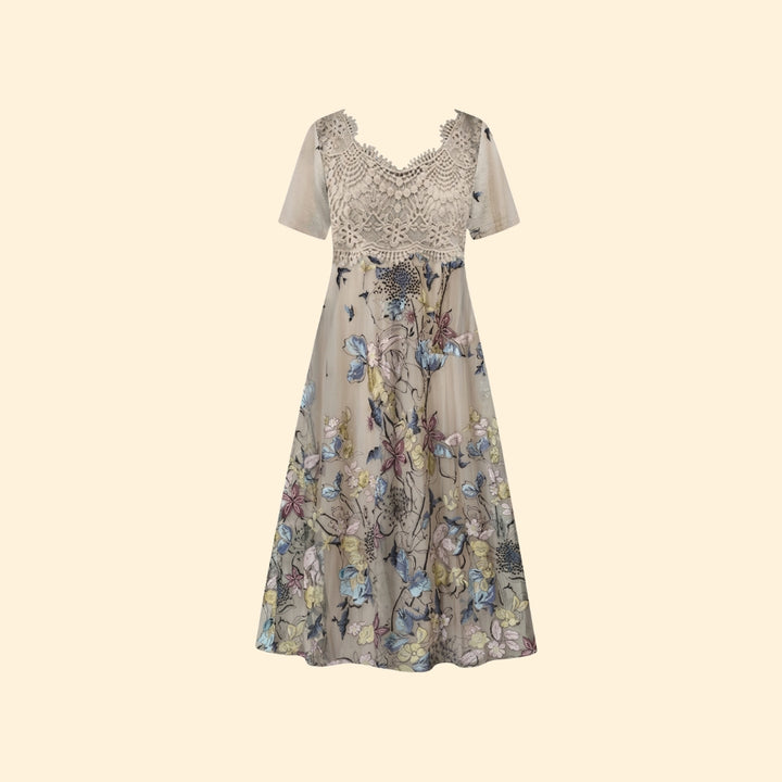 Women's Lace Midi Dress V-Neck