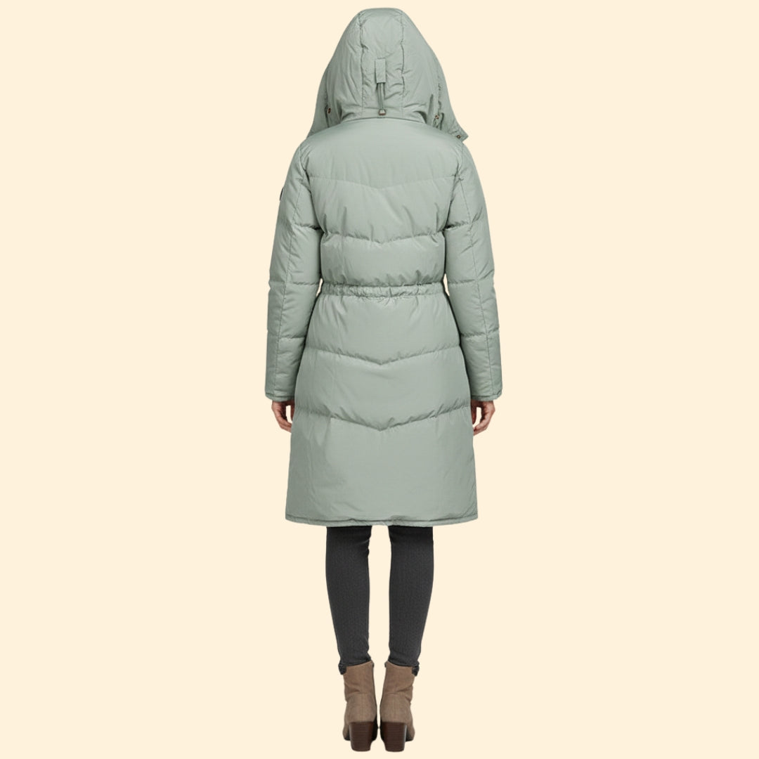 Women’s Long Parka Jacket with Faux Fur Hood