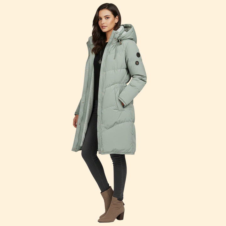Women’s Long Parka Jacket with Faux Fur Hood
