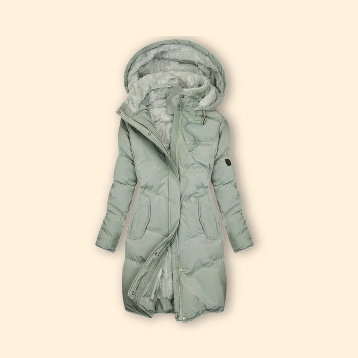 Women’s Long Parka Jacket with Faux Fur Hood