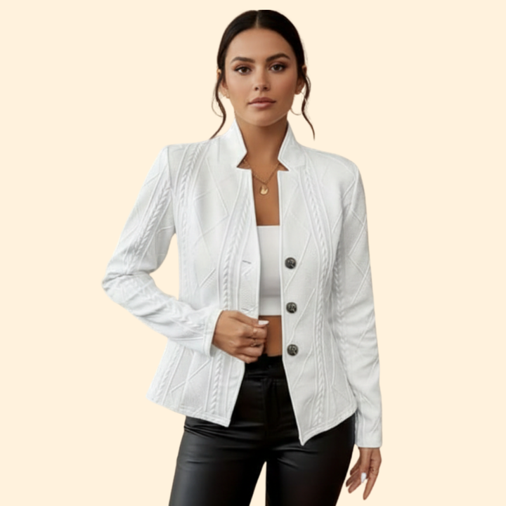 Women’s Long-Sleeve Blazer with Button Closure