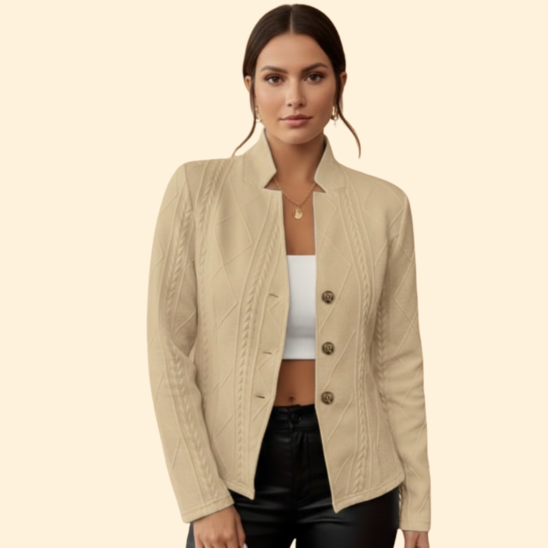 Women’s Long-Sleeve Blazer with Button Closure
