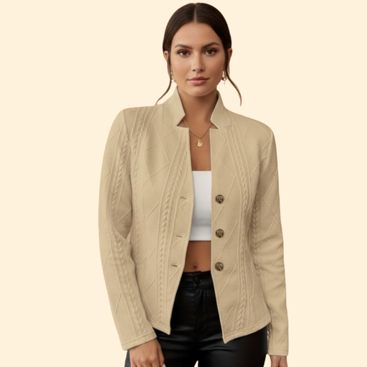 Women’s Long-Sleeve Blazer with Button Closure