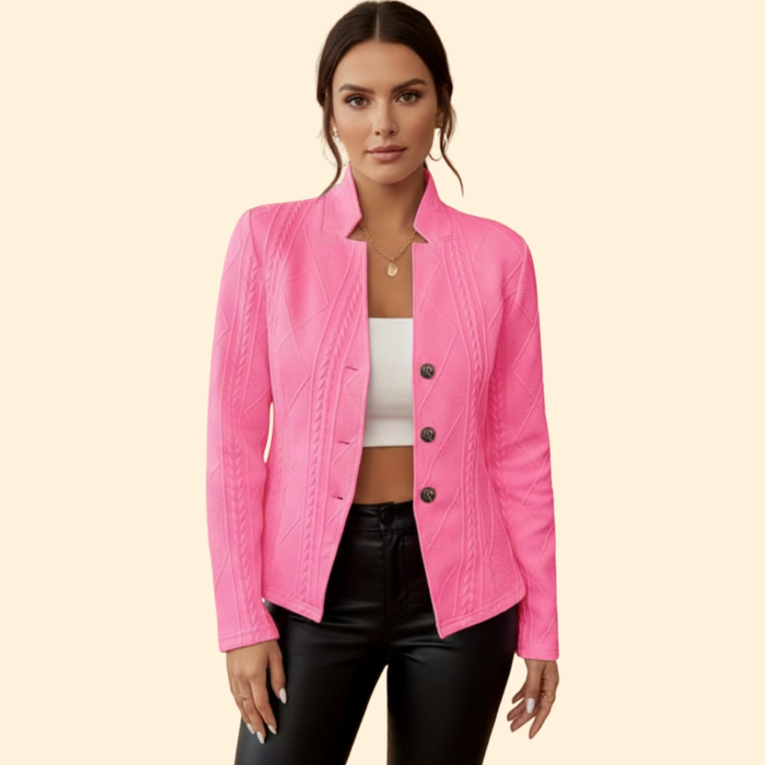 Women’s Long-Sleeve Blazer with Button Closure