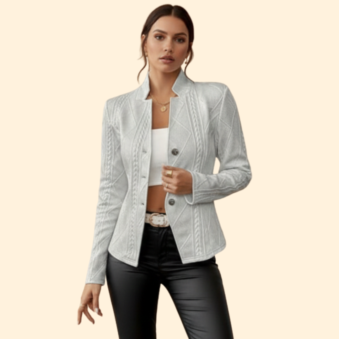 Women’s Long-Sleeve Blazer with Button Closure