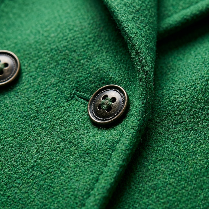 Women’s Long Coat with Notched Lapel Collar