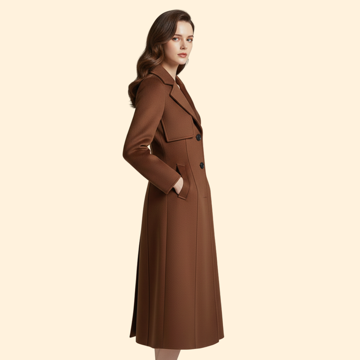 Women’s Long Coat with Shawl Collar