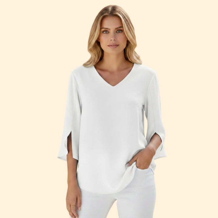 Women’s Loose Blouse with V-neck