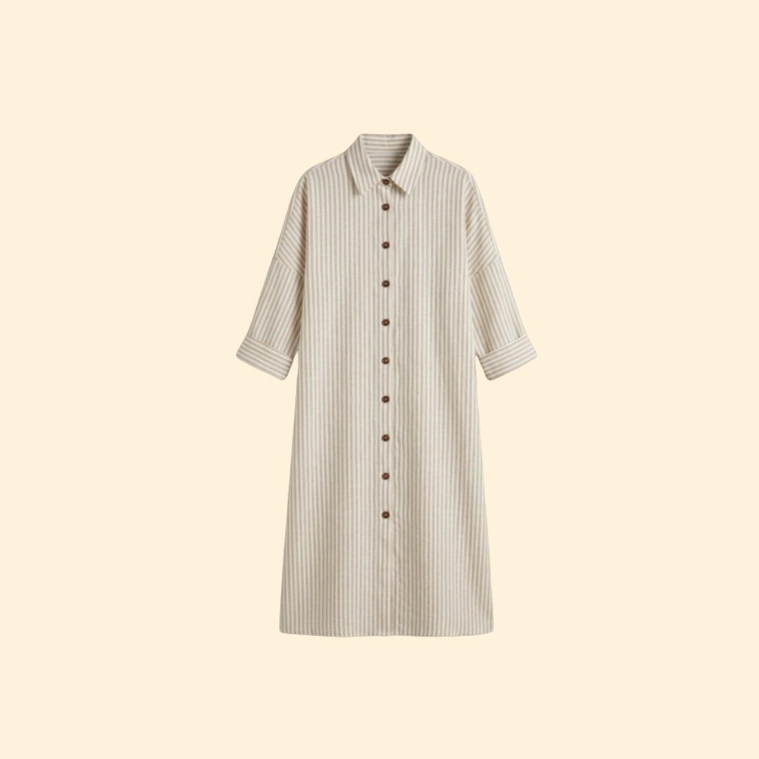 Women’s Maxi Dress with Pointed Collar