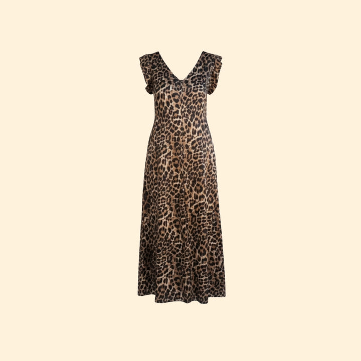 Women’s Maxi Dress with Ruffle Sleeves and Pockets