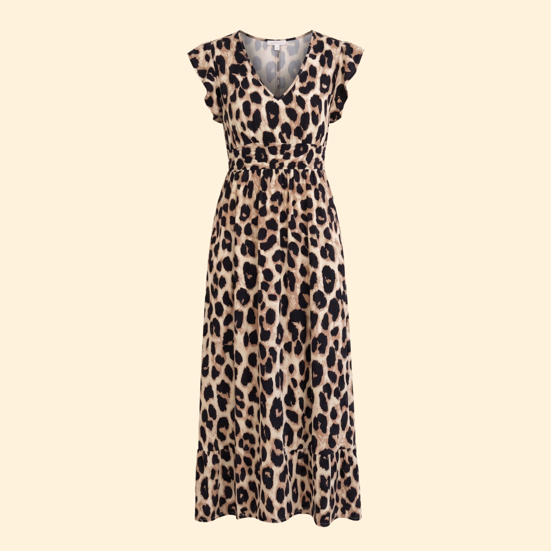 Women's Maxi Dress with Ruffle Sleeves for Everyday Wear