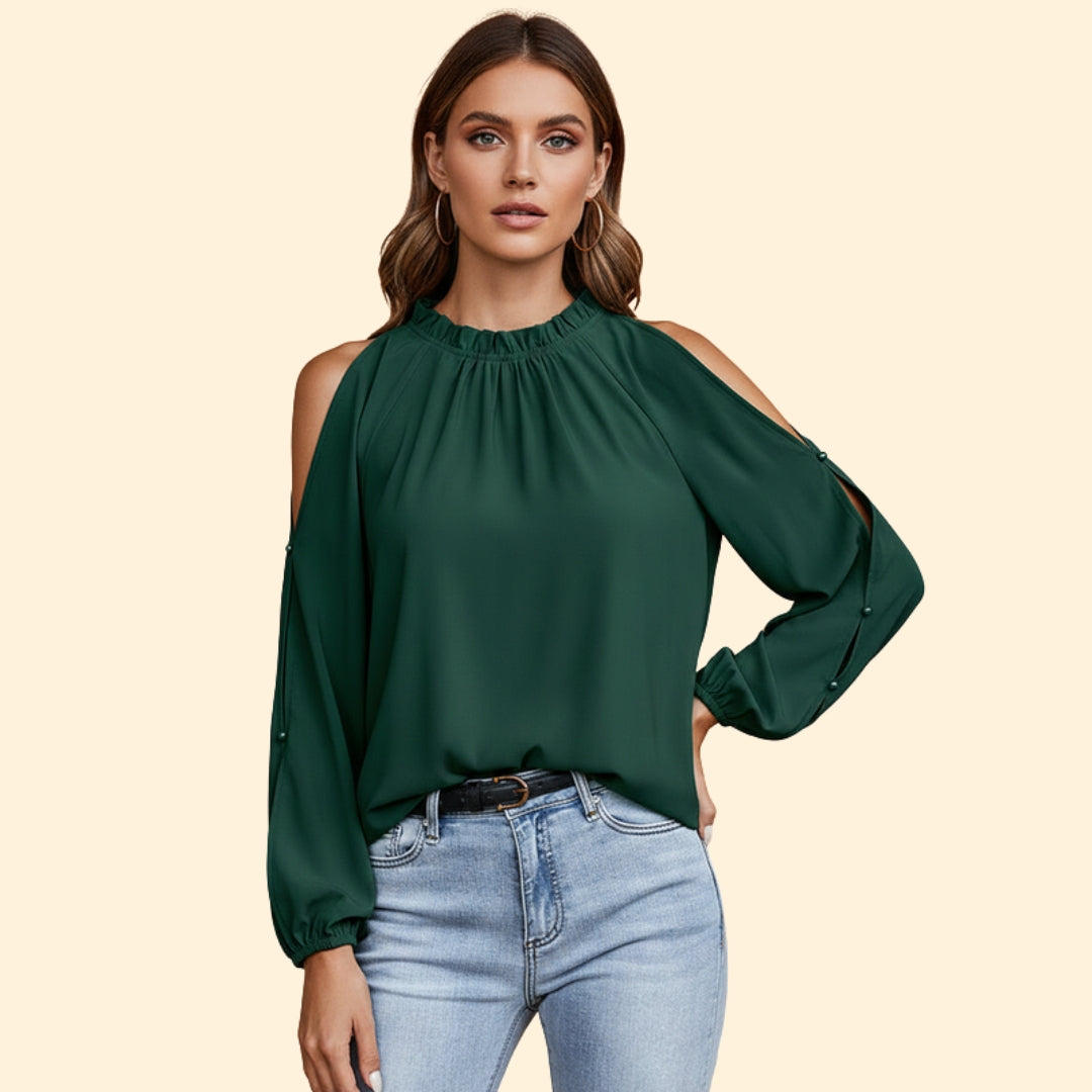 Women's Off-The-Shoulder Blouse with Puff Sleeves