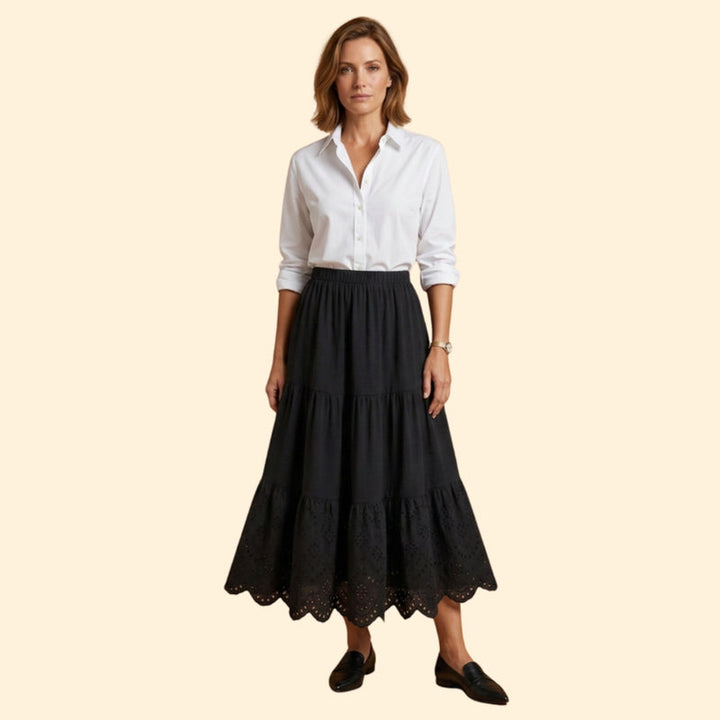 Women’s Plus Size A-Line Skirt with Elastic Waist