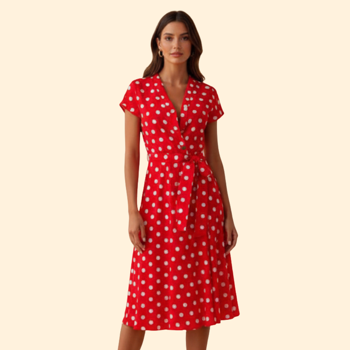 Women’s Polka Dot V-Neck Dress