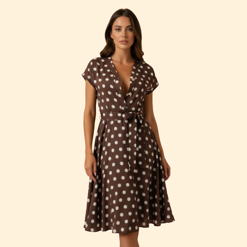 Women’s Polka Dot V-Neck Dress