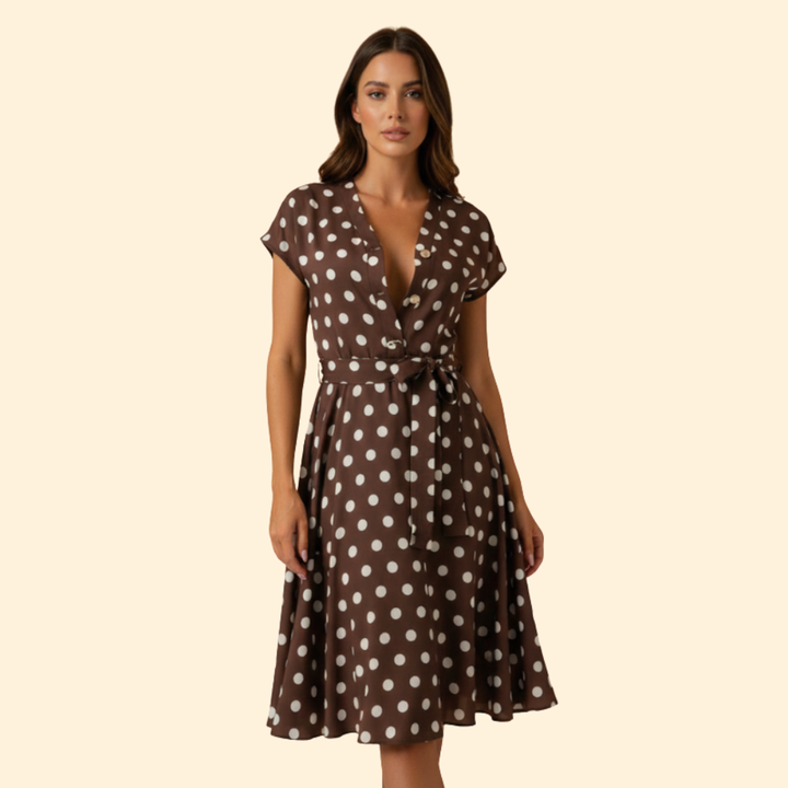 Women’s Polka Dot V-Neck Dress