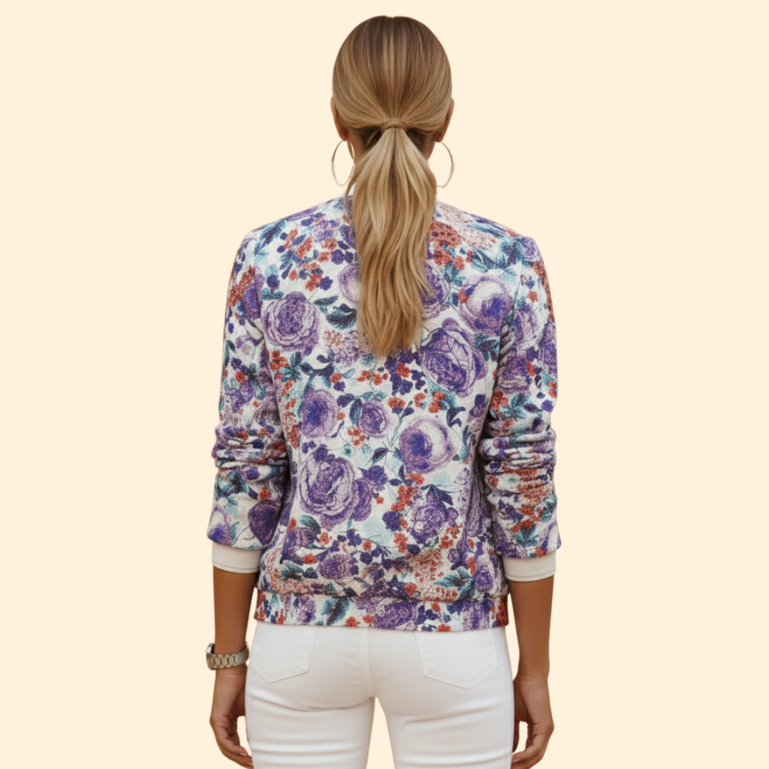 Women’s Bomber Jacket with Front Zip Closure