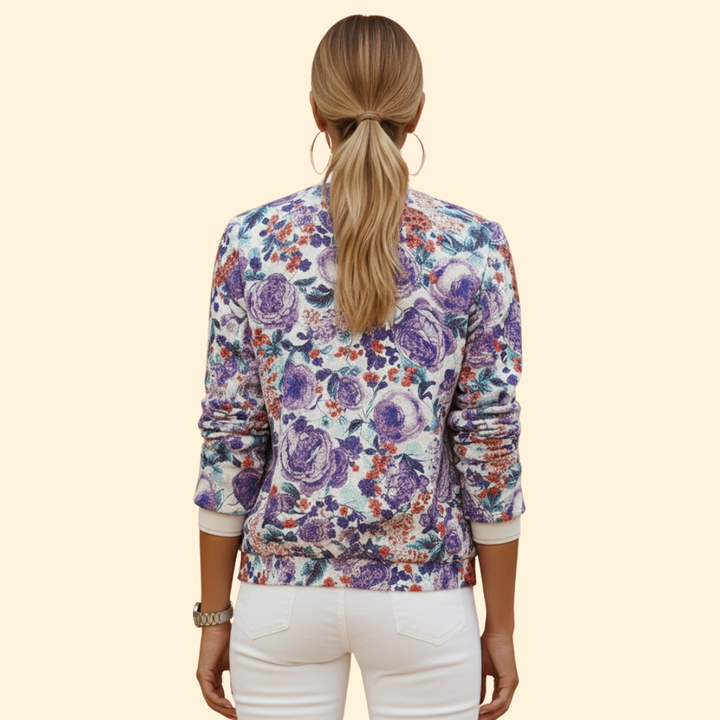 Women’s Bomber Jacket with Front Zip Closure