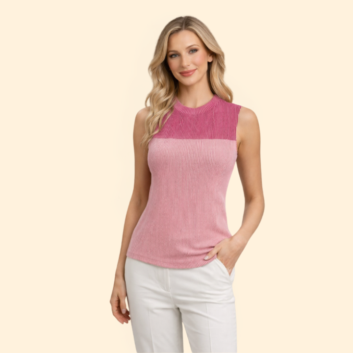 Women’s Sleeveless Top with Crew Neckline