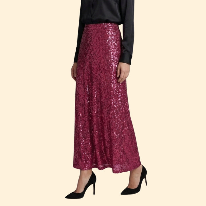 Women’s Sequin Maxi Skirt with High Waist