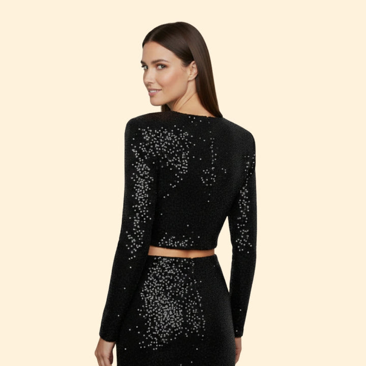 Women’s Sequin Top with Long Sleeves