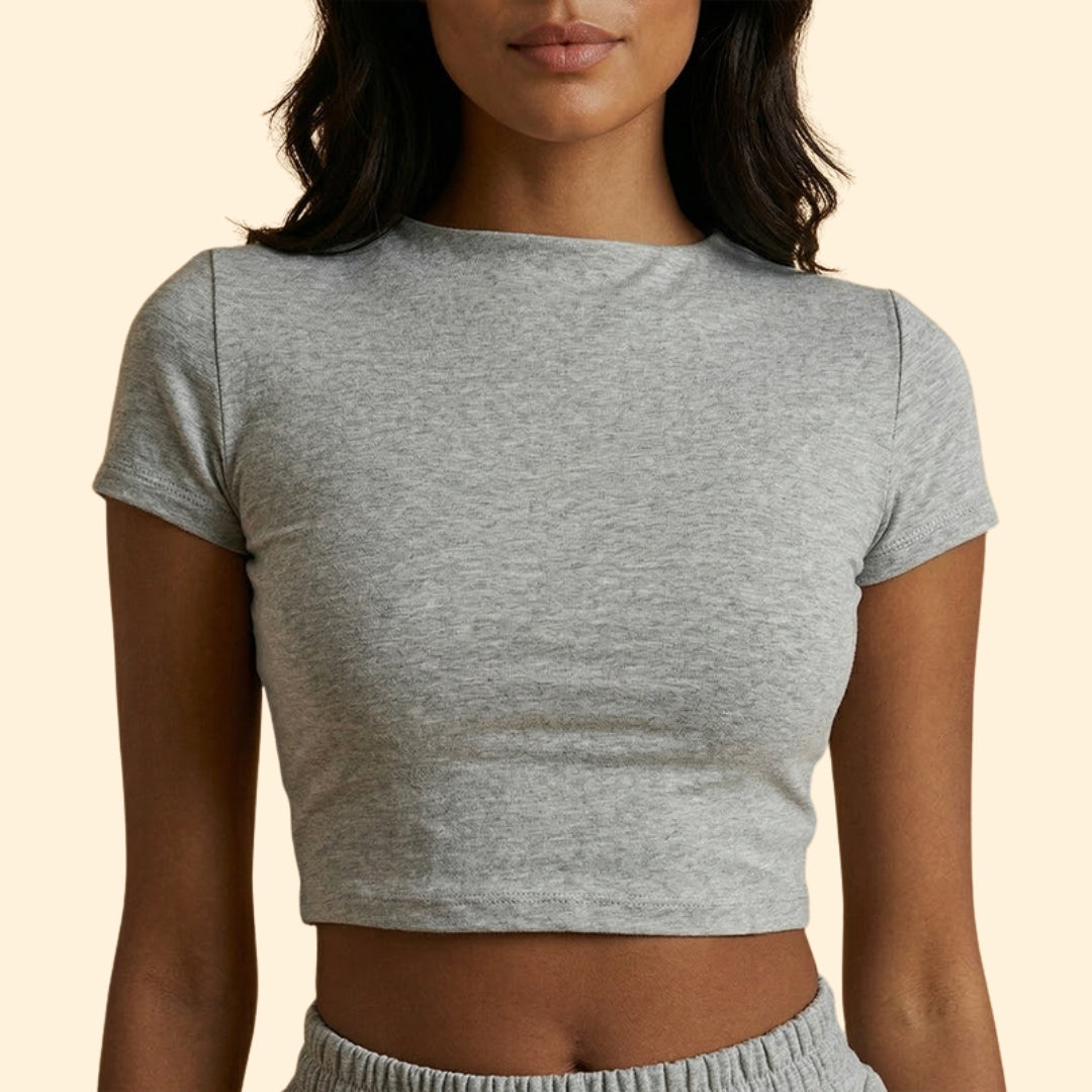 Women’s Short Sleeve Crop Top with Elastic Waist Shorts