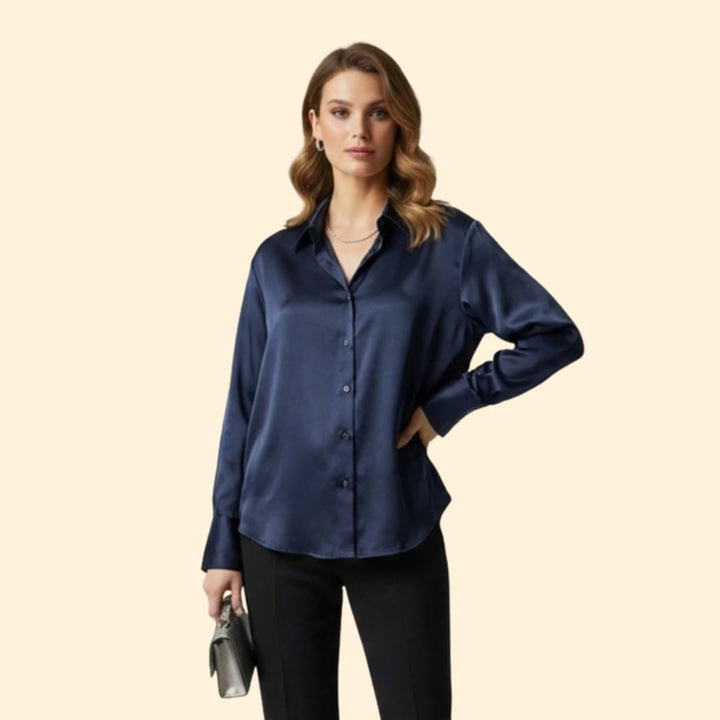 Women’s Silk Shirt with Button Details