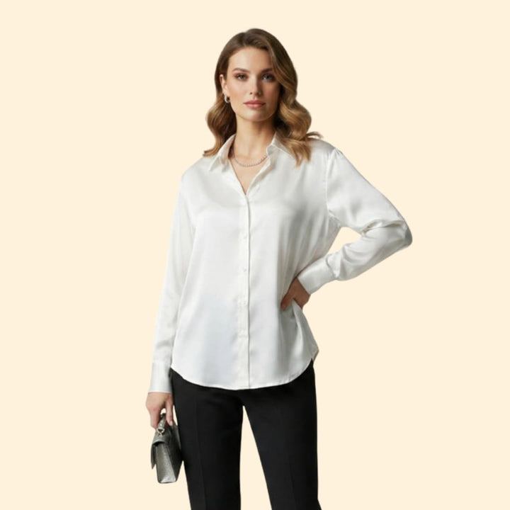 Women’s Silk Shirt with Button Details