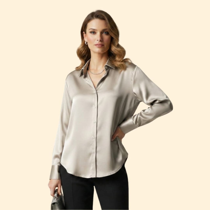 Women’s Silk Shirt with Button Details