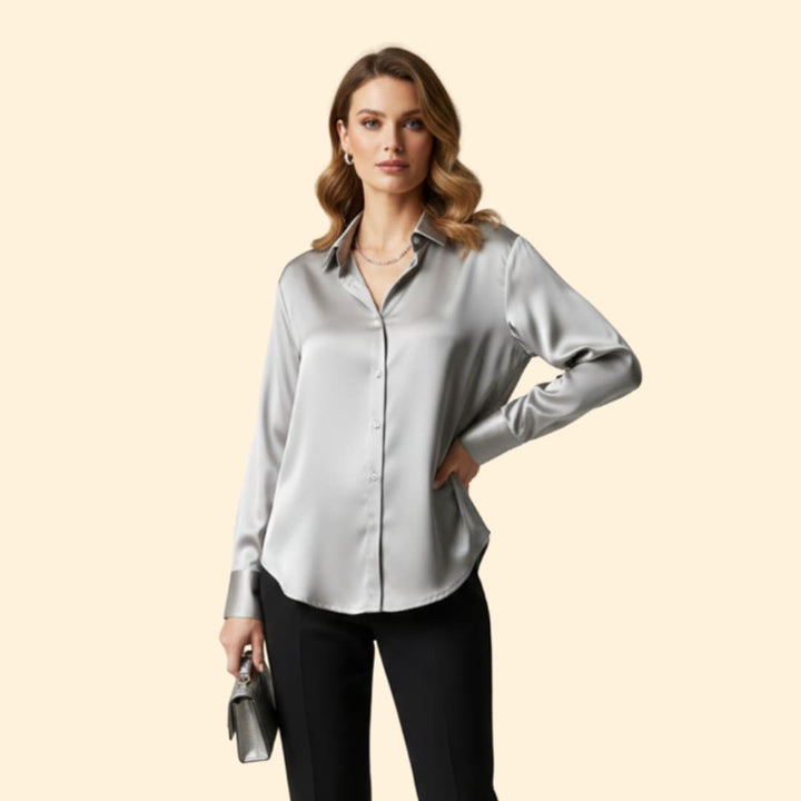 Women’s Silk Shirt with Button Details