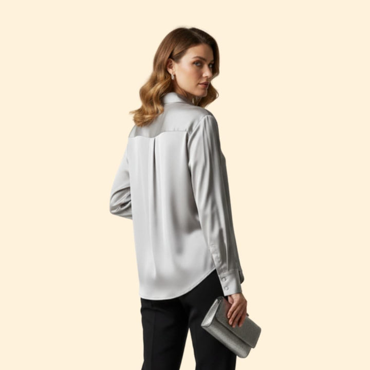 Women’s Silk Shirt with Button Details