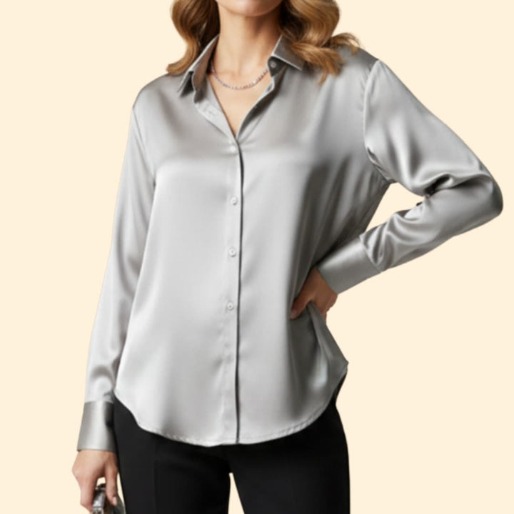 Women’s Silk Shirt with Button Details