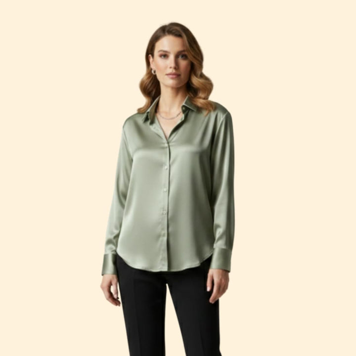 Women’s Silk Shirt with Button Details