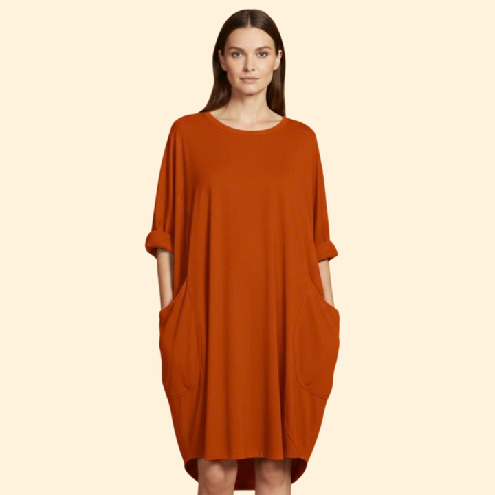Women's Simple Pocket Detail Dress