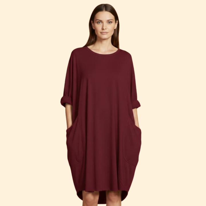 Women's Simple Pocket Detail Dress