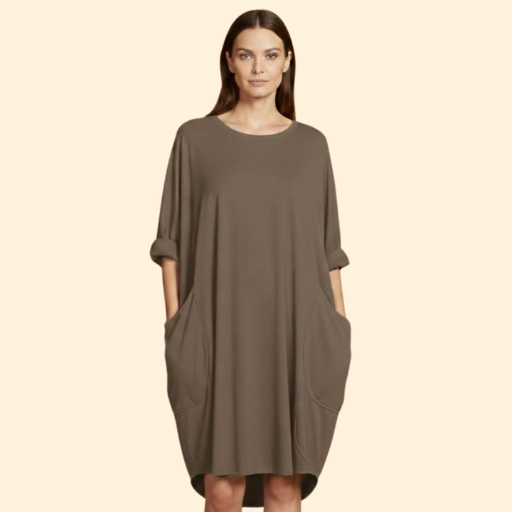 Women's Simple Pocket Detail Dress
