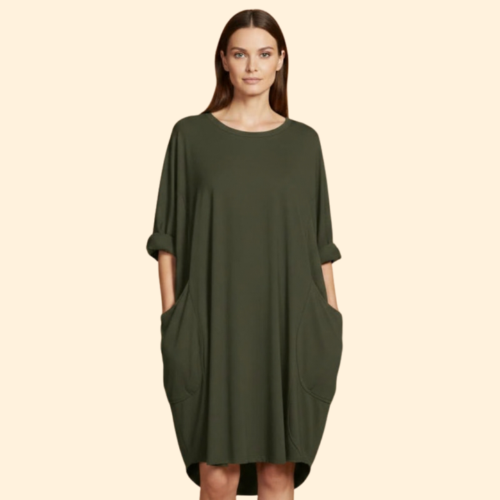 Women's Simple Pocket Detail Dress