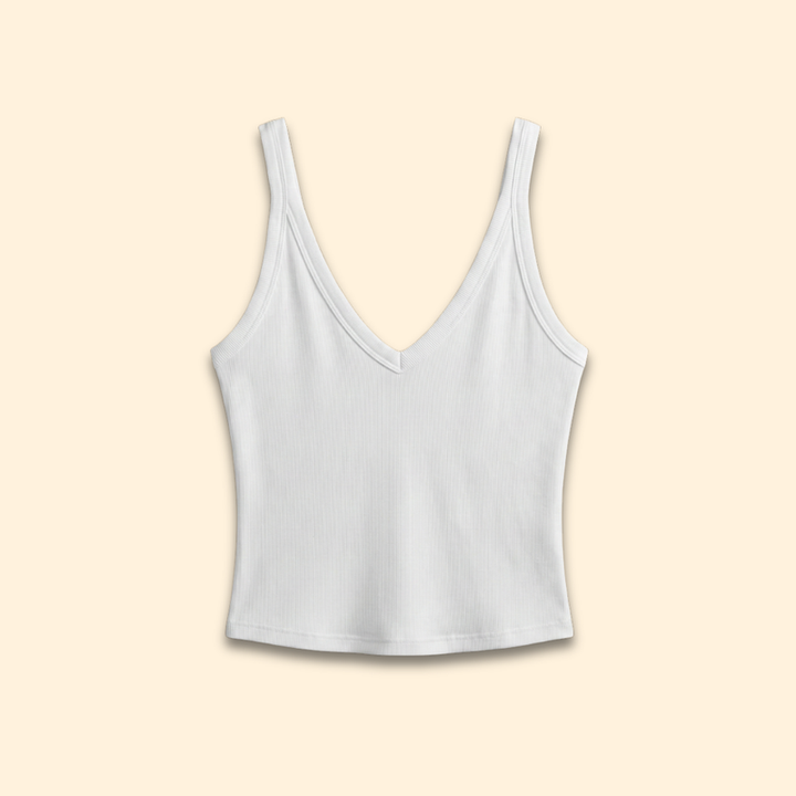 Women’s Sleeveless Top with V-Neck Design