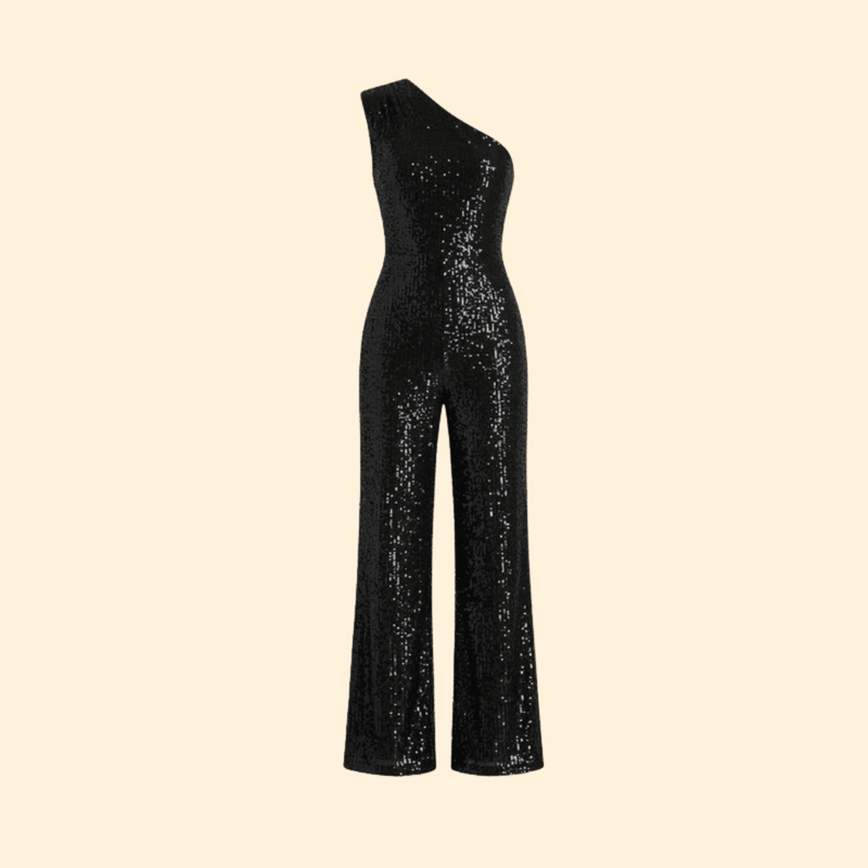 Women’s One-Shoulder Jumpsuit with Flared Legs