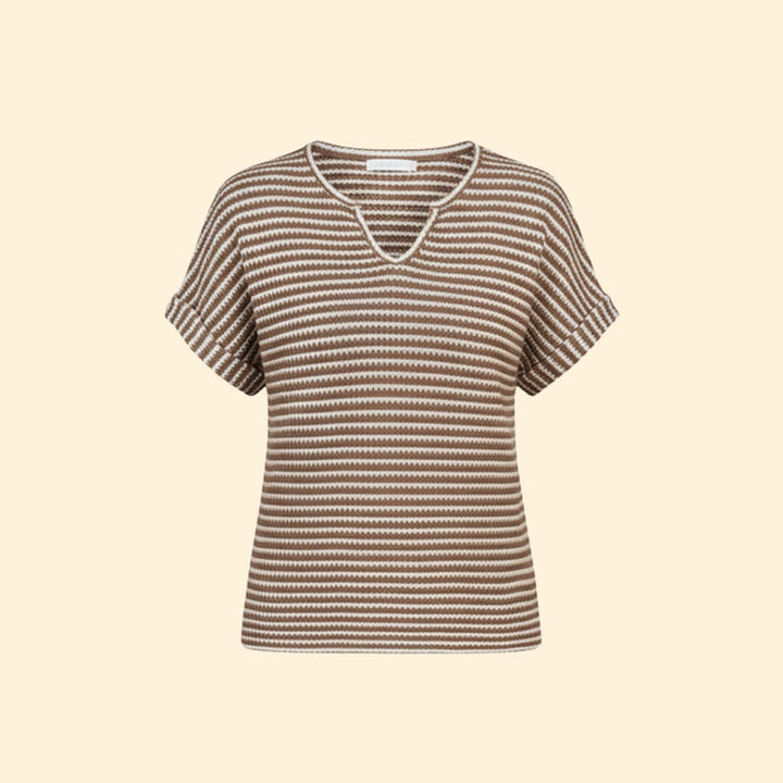 Women’s Striped T-Shirt with V-Neck